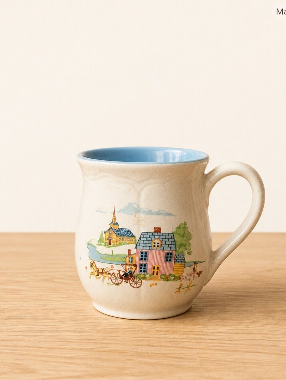 Heartland‑Style Vintage Mug with Countryside Scene